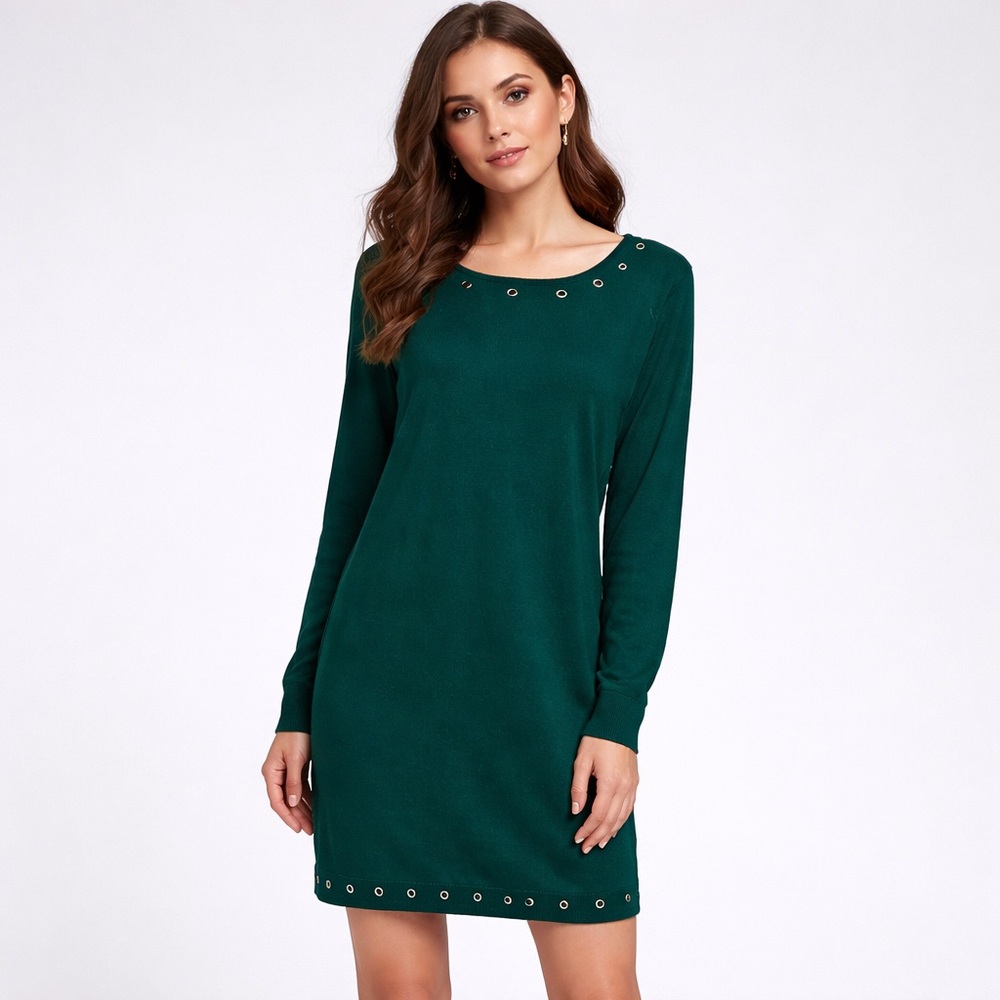 Adrienne Vittadini green dress Large stretch professional career cocktail